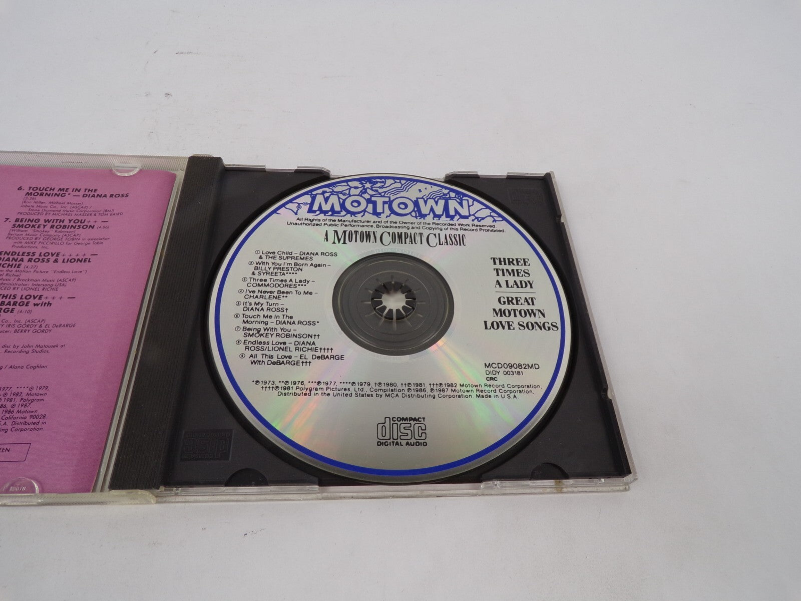 A Motown Compact Classic Three Times A Lady Great Motown Love Songs Love CD#68