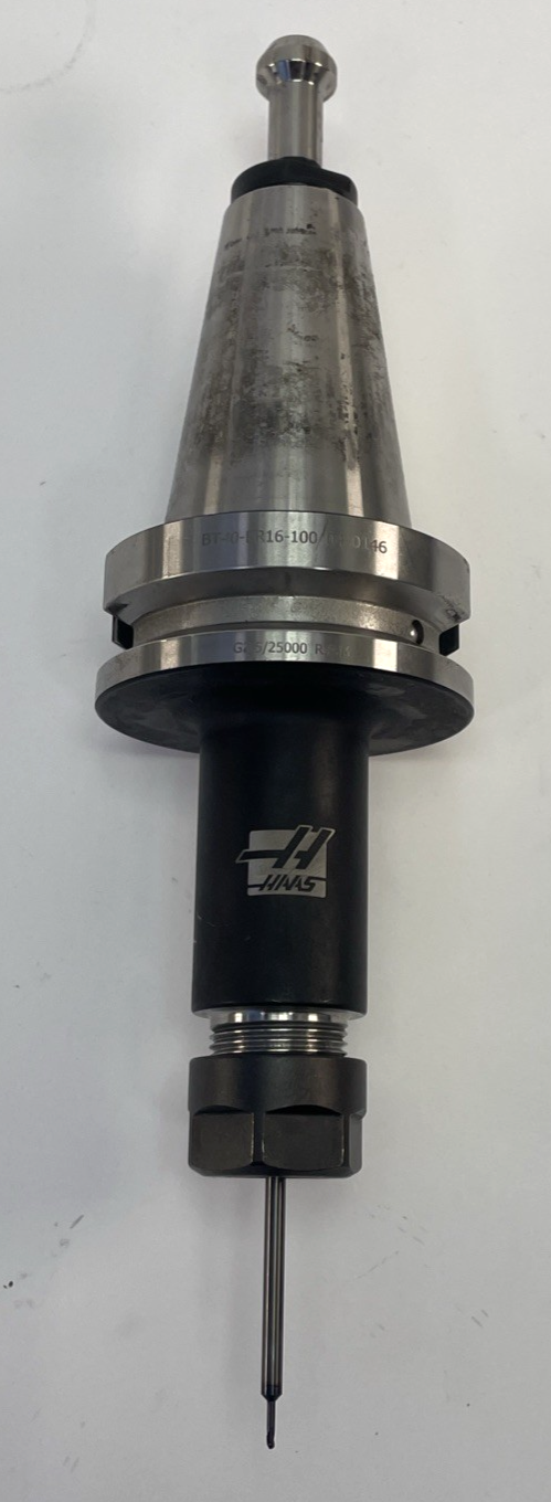 Haas 04-0146 BT40 ER16-100 Collet Chuck 100mm TSC G2.5 25,000 RPM w Bit
