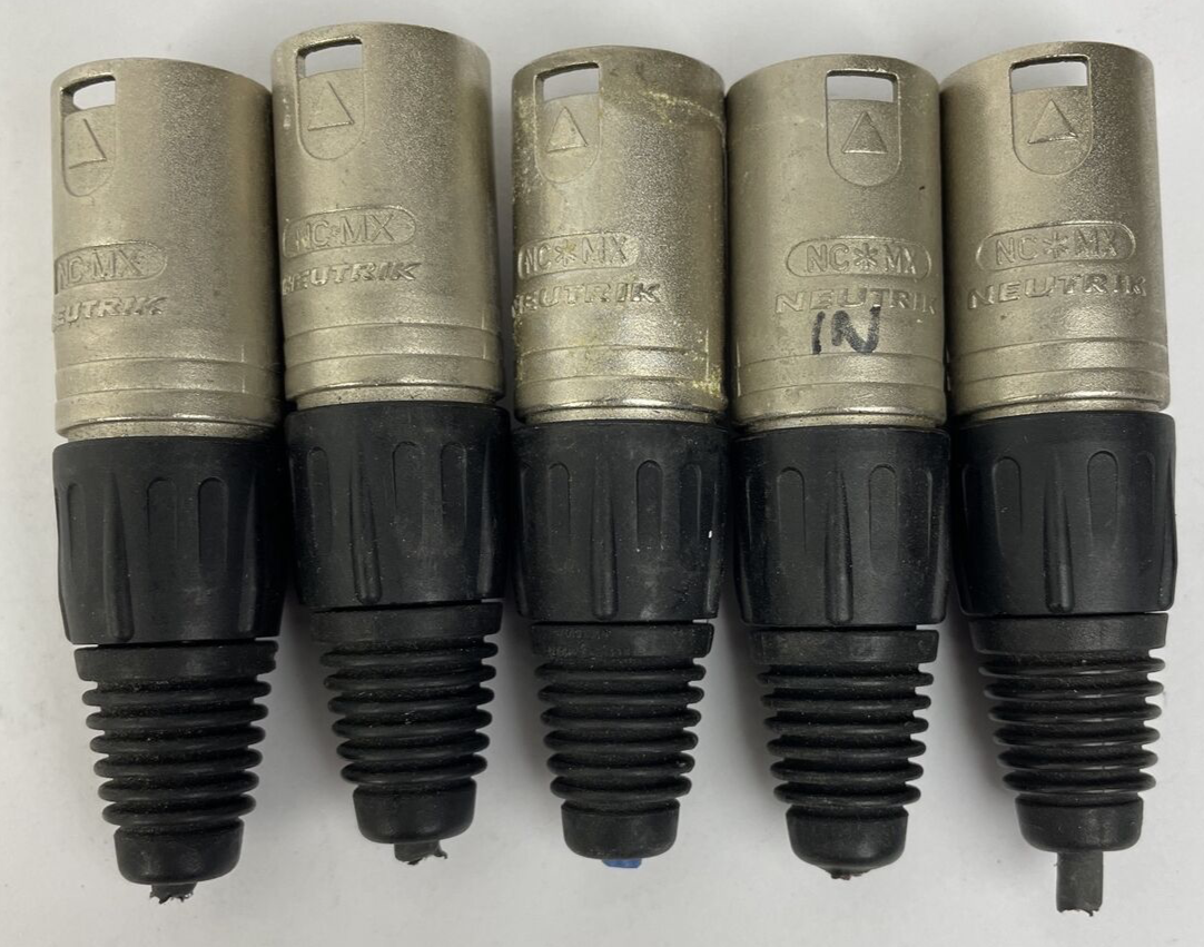 5 x Male 3 Pin OEM Neutrik , Silver XLR NC*MX Mic Audio Cable ConnectionLot Of 5