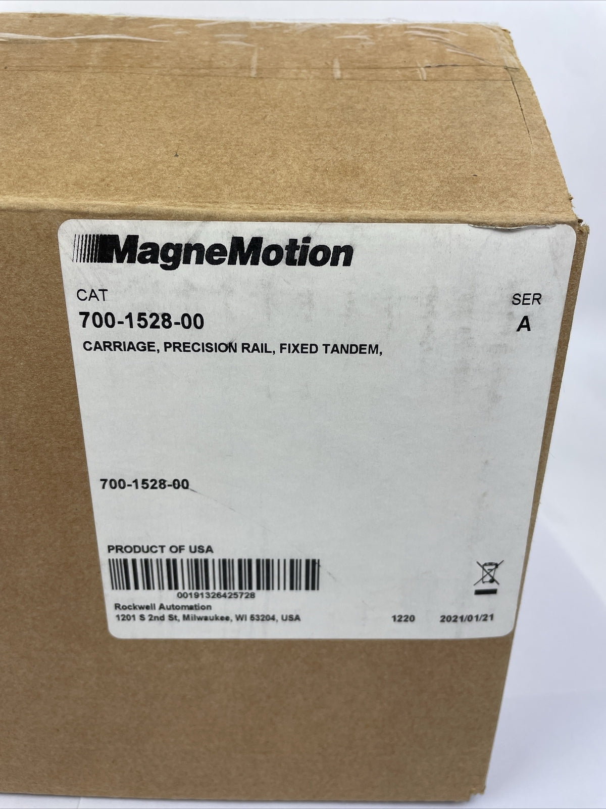 Magne Motion MagneMotion Lite 700-1528-00 CARRIAGE PRECISION RAIL FIXED TANDEM