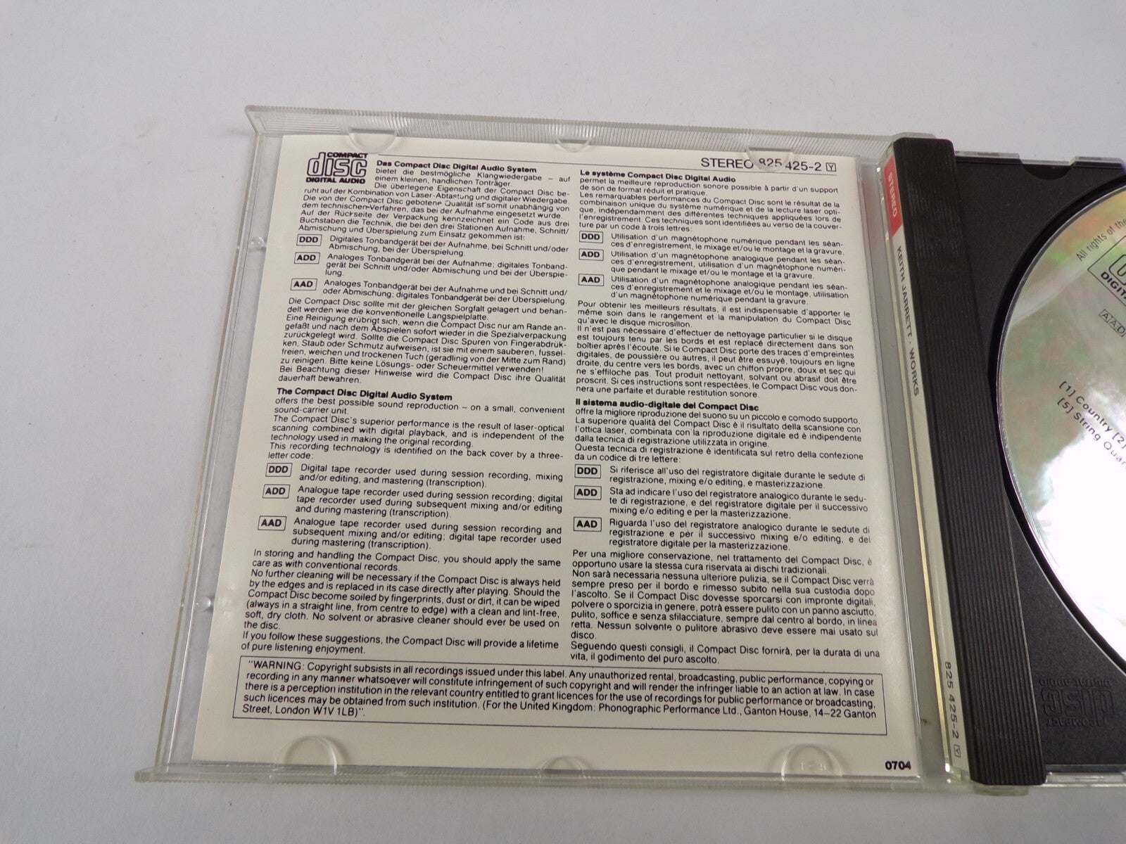 Keith Jarrett Works Country Ritooria The Journey Home String Quartet CD#35
