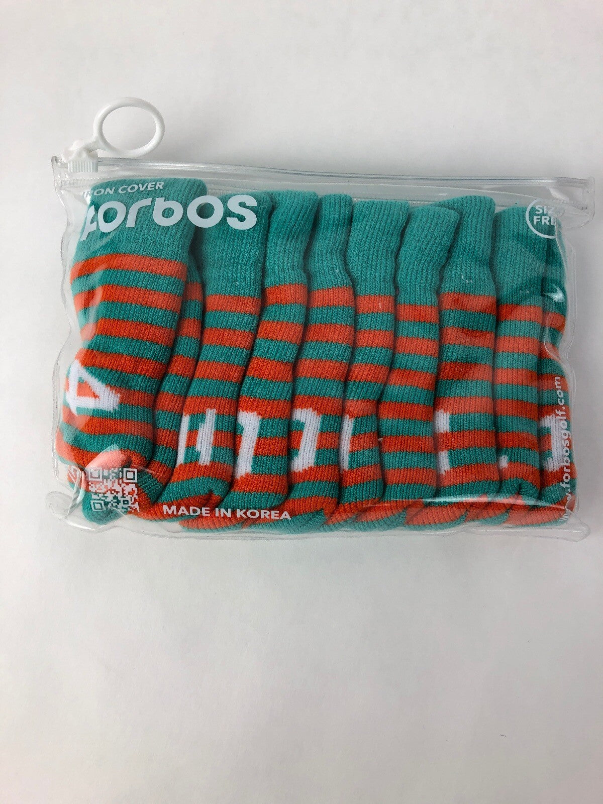 Forbos FBSIC-F 10 piece golf iron head covers teal orange protective set