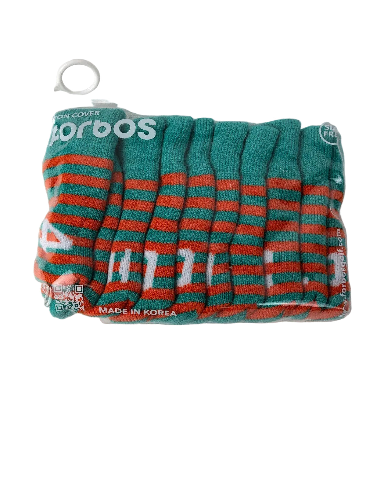 Forbos FBSIC-F 10 piece golf iron head covers teal orange protective set