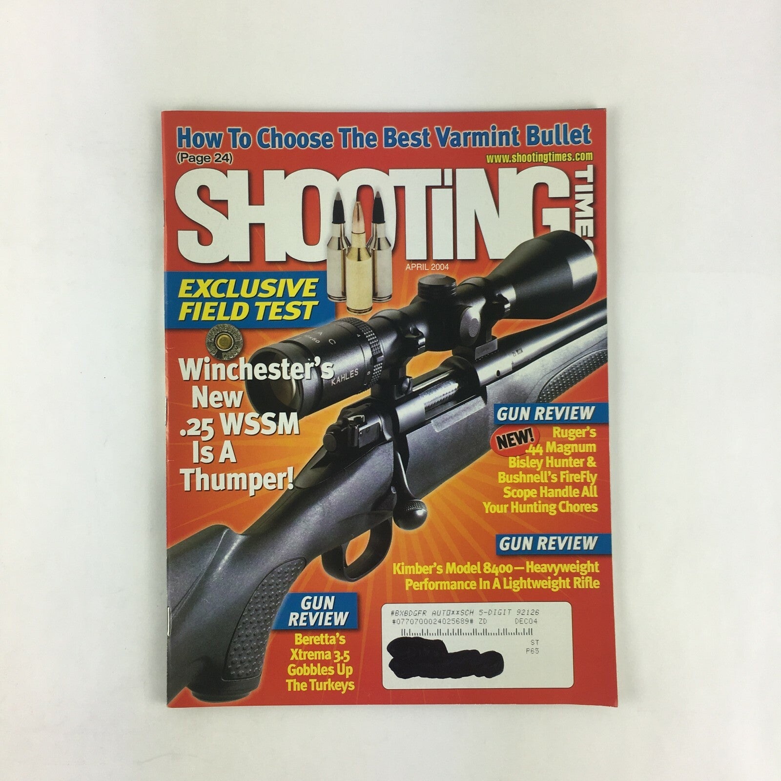 April 2004 Shooting Times Magazine Wincgester's New .25 WSSM Beretta's Model8400