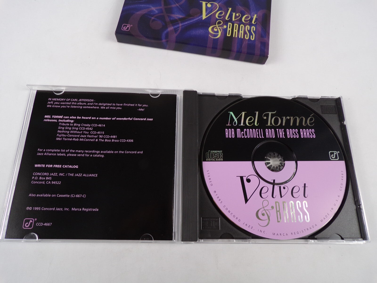 Mel Torme Rob Mcconnell And The Boss Brass Velvet & Brass Love Walked In CD#34