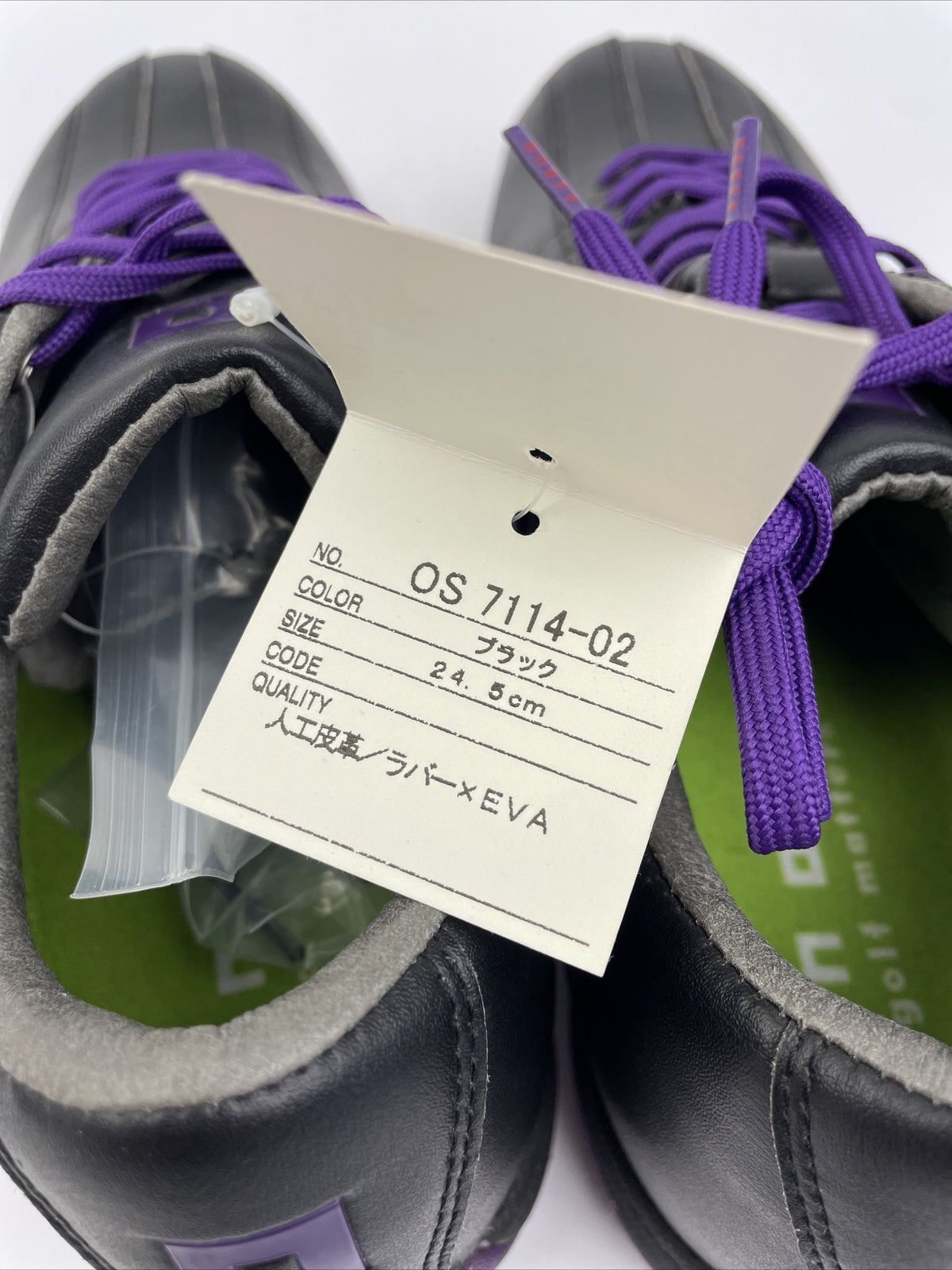 ONOFF Hard Spike Golf Shoes OS7114 black purple size 24.5 US 8 rare golf footwear