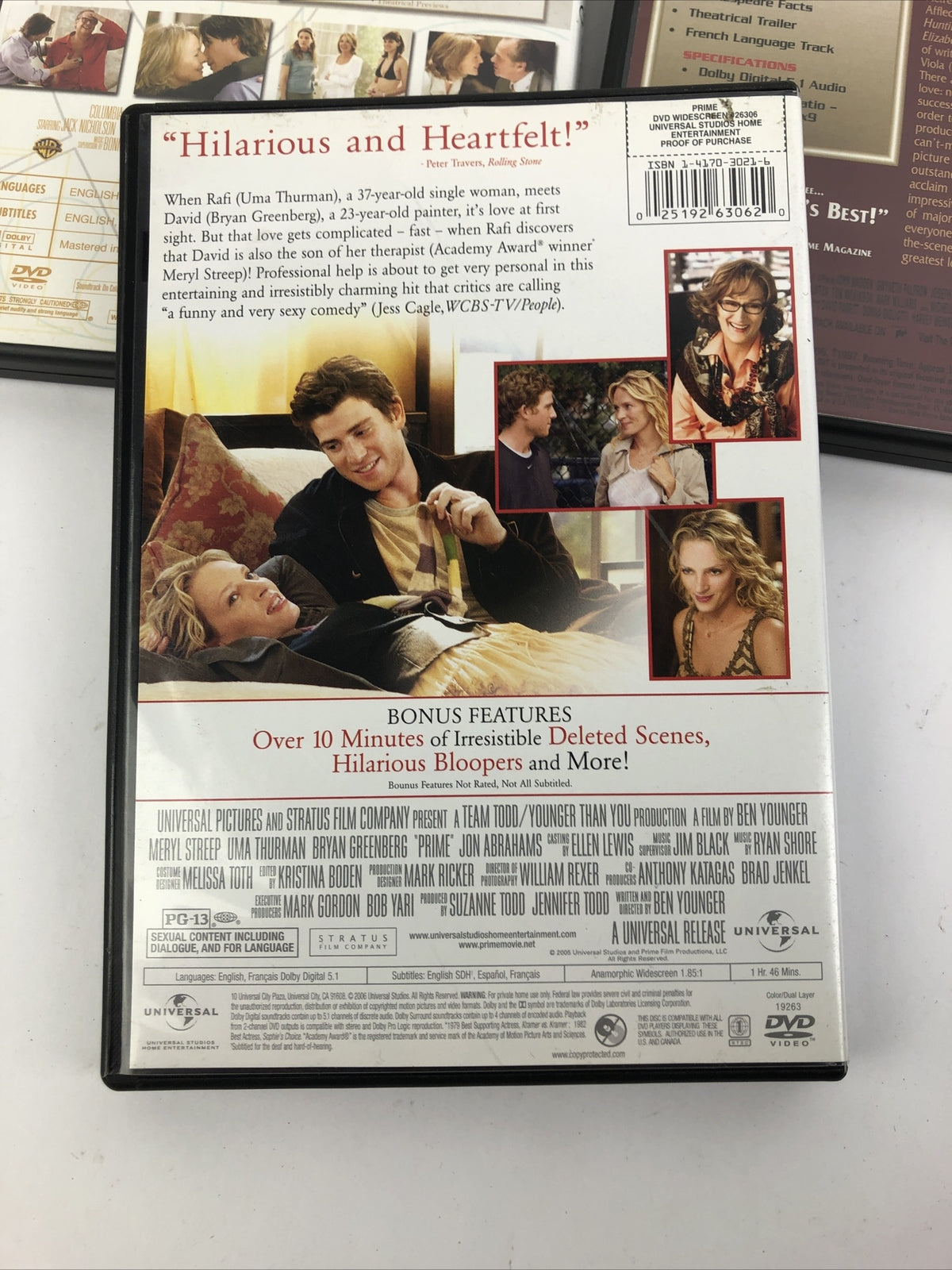 3 x Rom-Com Romantic Comedy Movies DVD Somethings Gotta Give, Prime, Shakespeare
