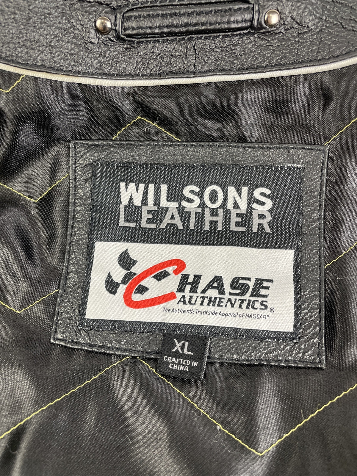 Vintage Wilson Leather Nascar Matt Kenseth DeWalt Jacket Racing Yellow Black VGC