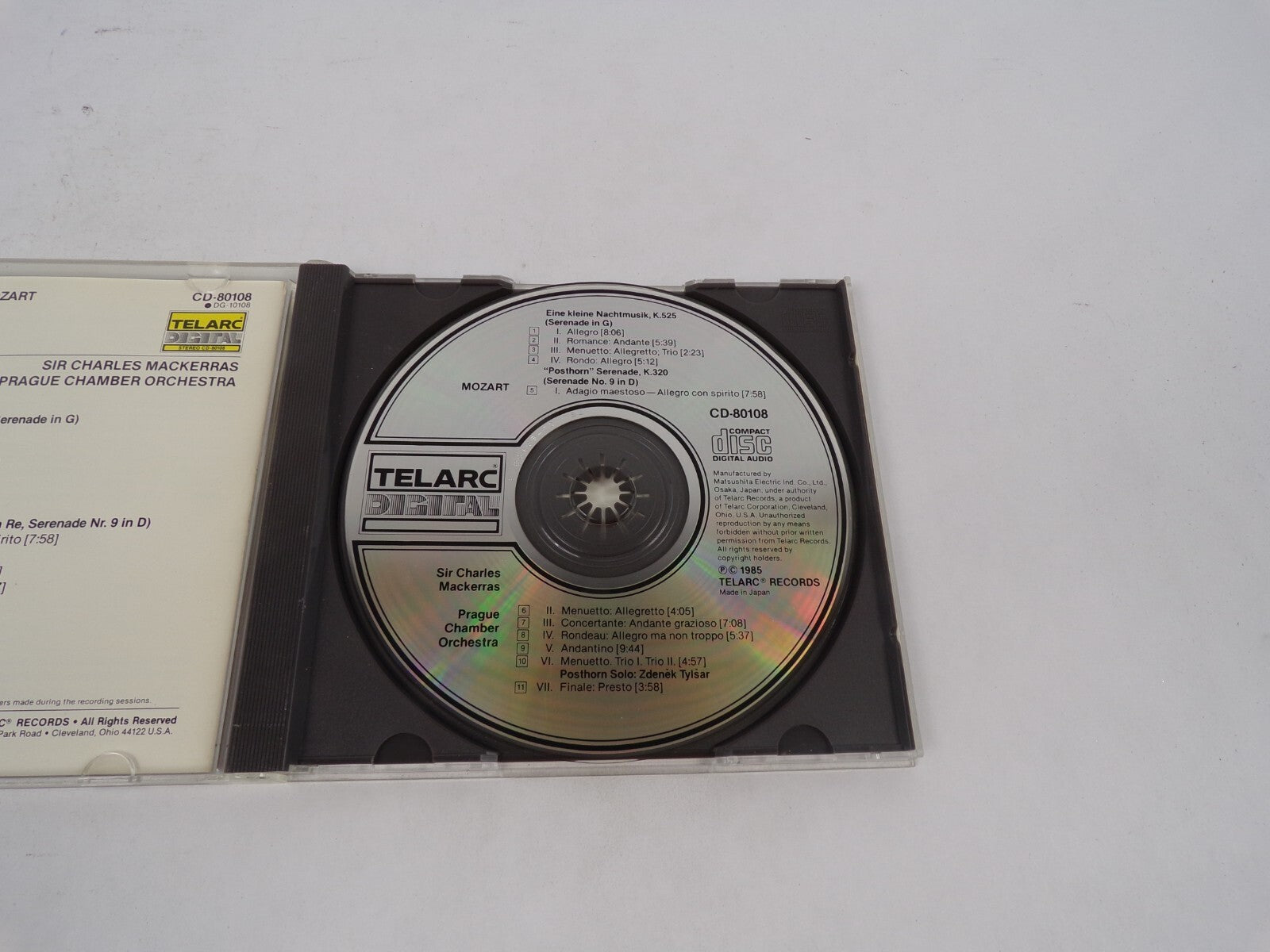 Mozart Eine Kleine Nachtmusik "Posthorn" Serenade Mackerras Prague Chamber CD#69