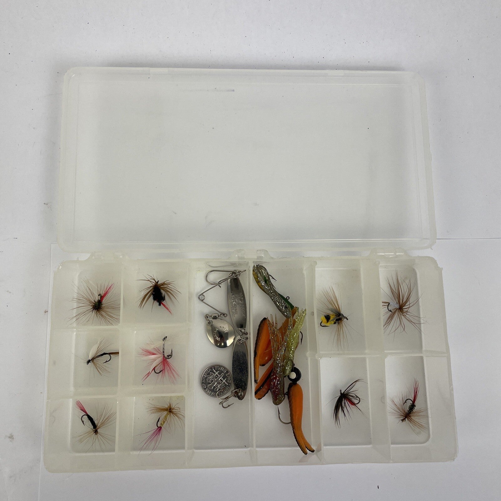 Lot of 19 Vintage Professionally Tied Fishing Flies & Lures Bee Fly Rod Bugs