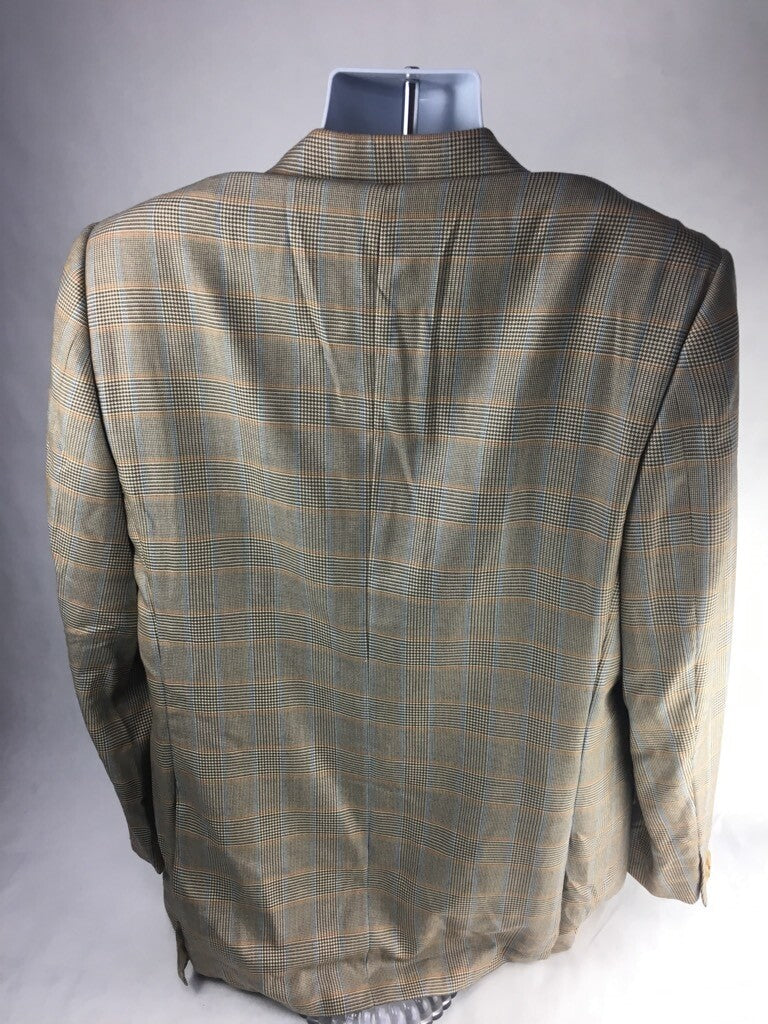 Ermenegildo Zegna Neiman Marcus Mens Suit Jacket Brown Glen Check Cashmere 54