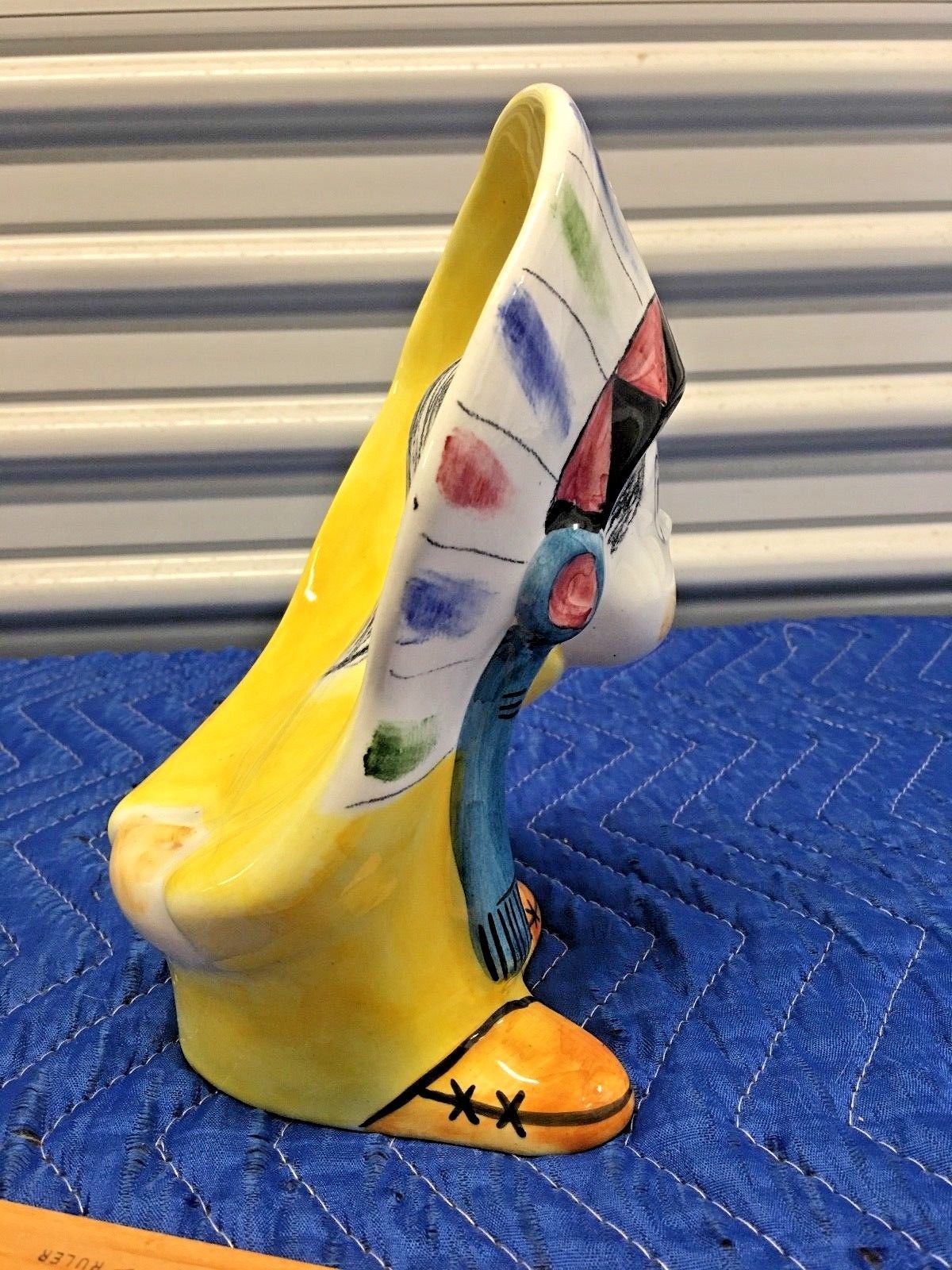 COOP ITALY Signed Hand Painted Cute Indian Figure Pottery Bank - LOOK
