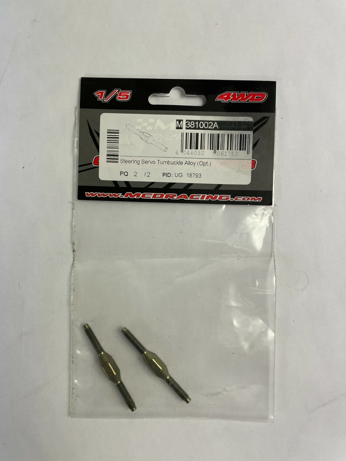 MCD Racing M381002A Steering Servo Turnbuckle Alloy 4WD