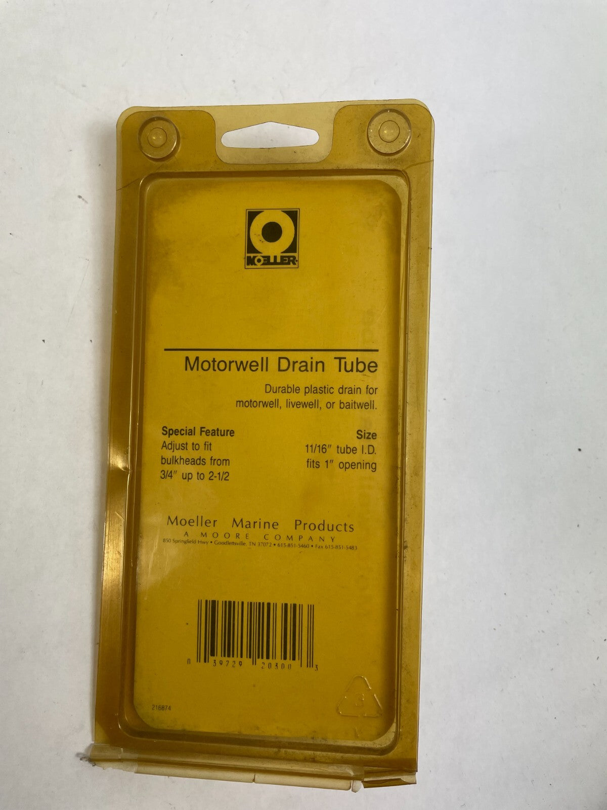 Moeller plastic motorwell drain tube for livewell and baitwell marine drainage system replacement part