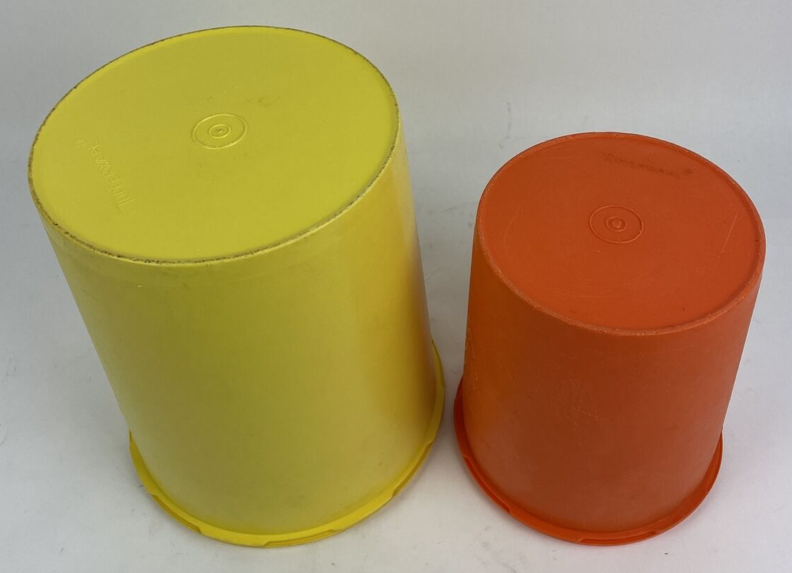Vintage TUPPERWARE Modular Mates Lot Of 6 Round Storage Containers w Lids