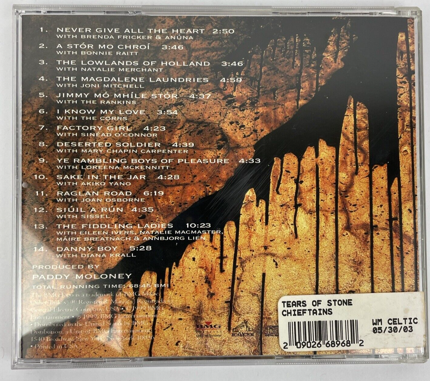 Tears of Stone by The Chieftains (Digital Audio CD, 1999, RCA) VGC - BC