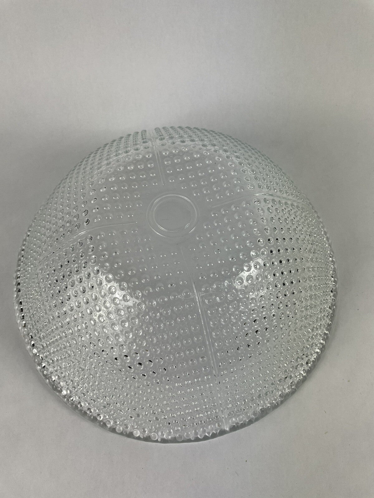 Fenton hobnail ruffled clear glass decorative fruit bowl measuring 12.5 inches.