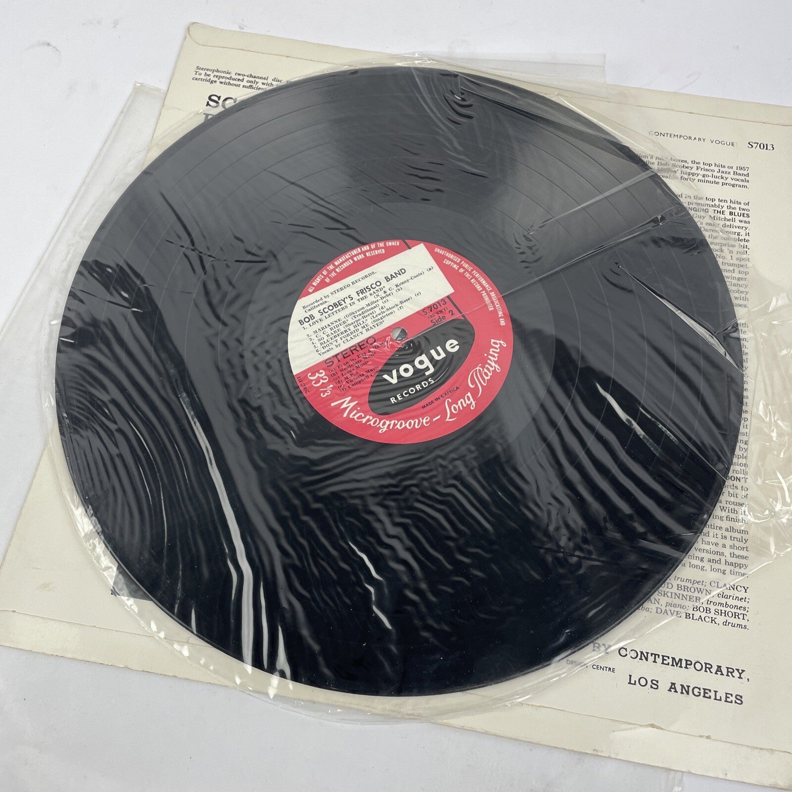 BOB SCOBEY & CLANCY: raid the jukebox CALIFORNIA 12" LP 33 RPM * Swinging Jazz