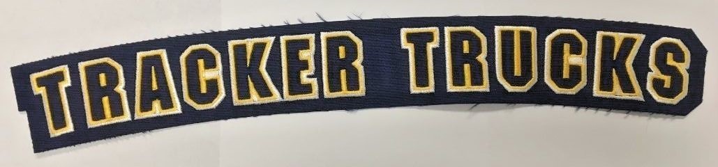 TRACKER TRUCKS SKATEBOARD NOS VINTAGE EMBROIDERED PATCH 14.5" X 2"