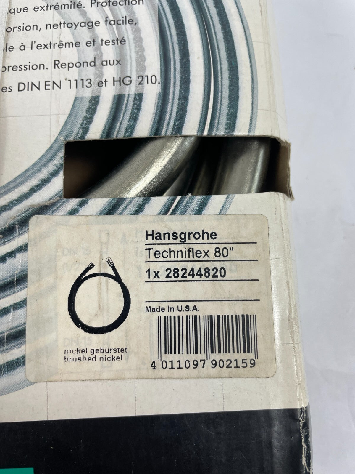 Hansgrohe Techniflex 28244820 80 inch flexible steel shower hose