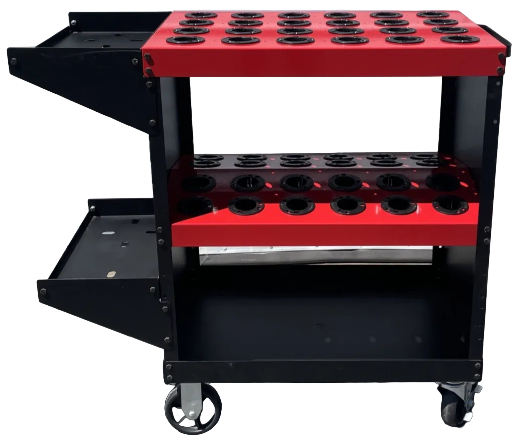 Huot Toolscoot Cat40 40 Taper CNC Rolling Tool Cart 48pc Protective Tool Holder