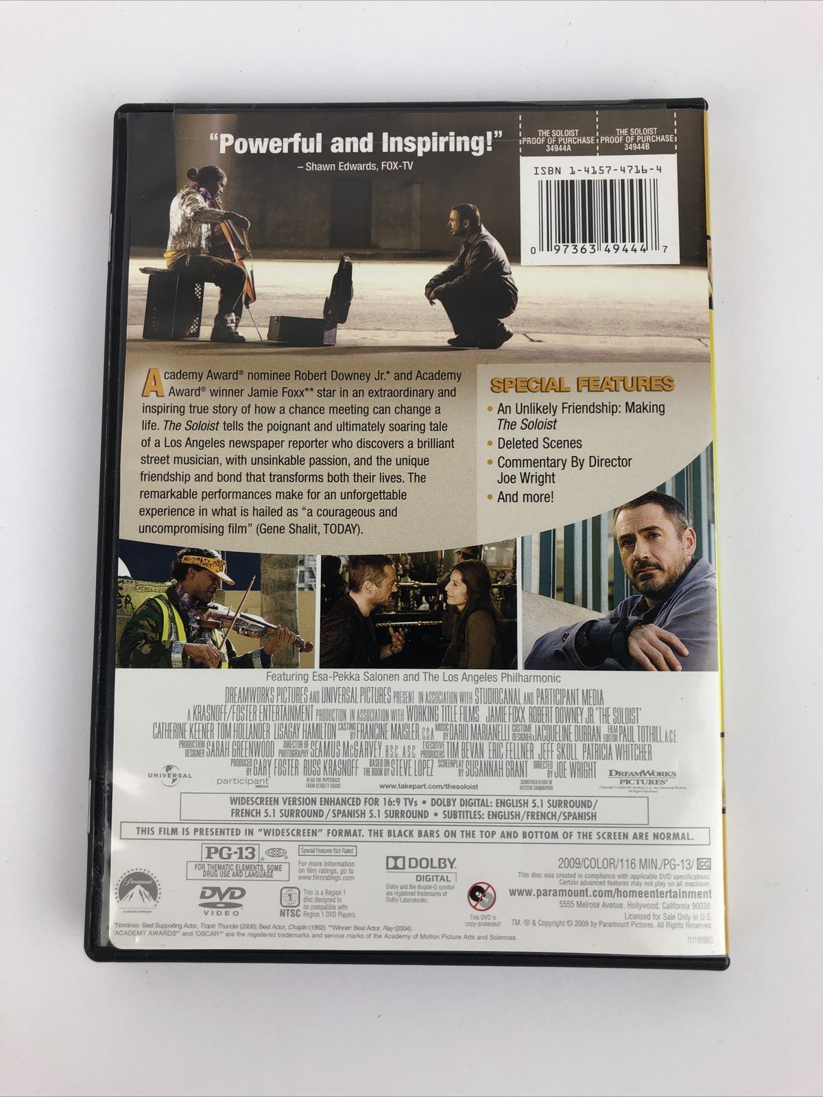 The Soloist (DVD) w/Jamie Foxx Robert Downey Jr. widescreen
