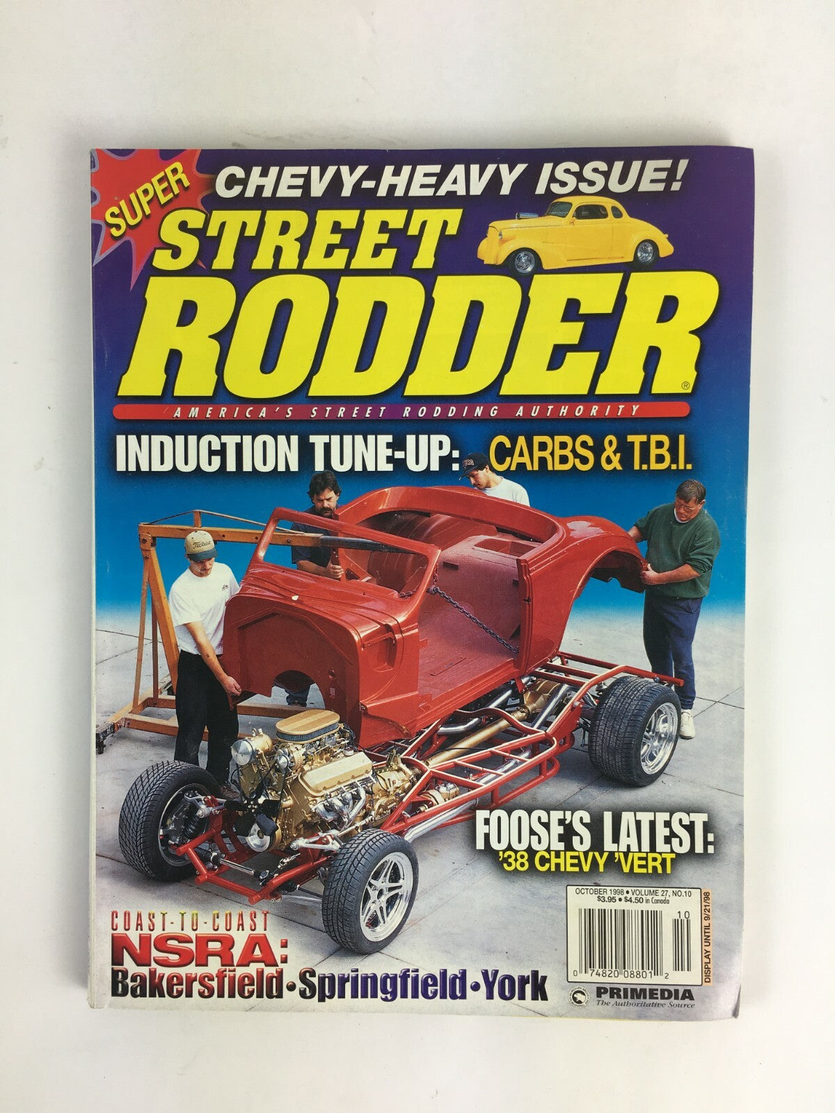 October1998 Street Rodder Magazine Induction Tune-up Carbs & T.B.I.38 Chevyvert