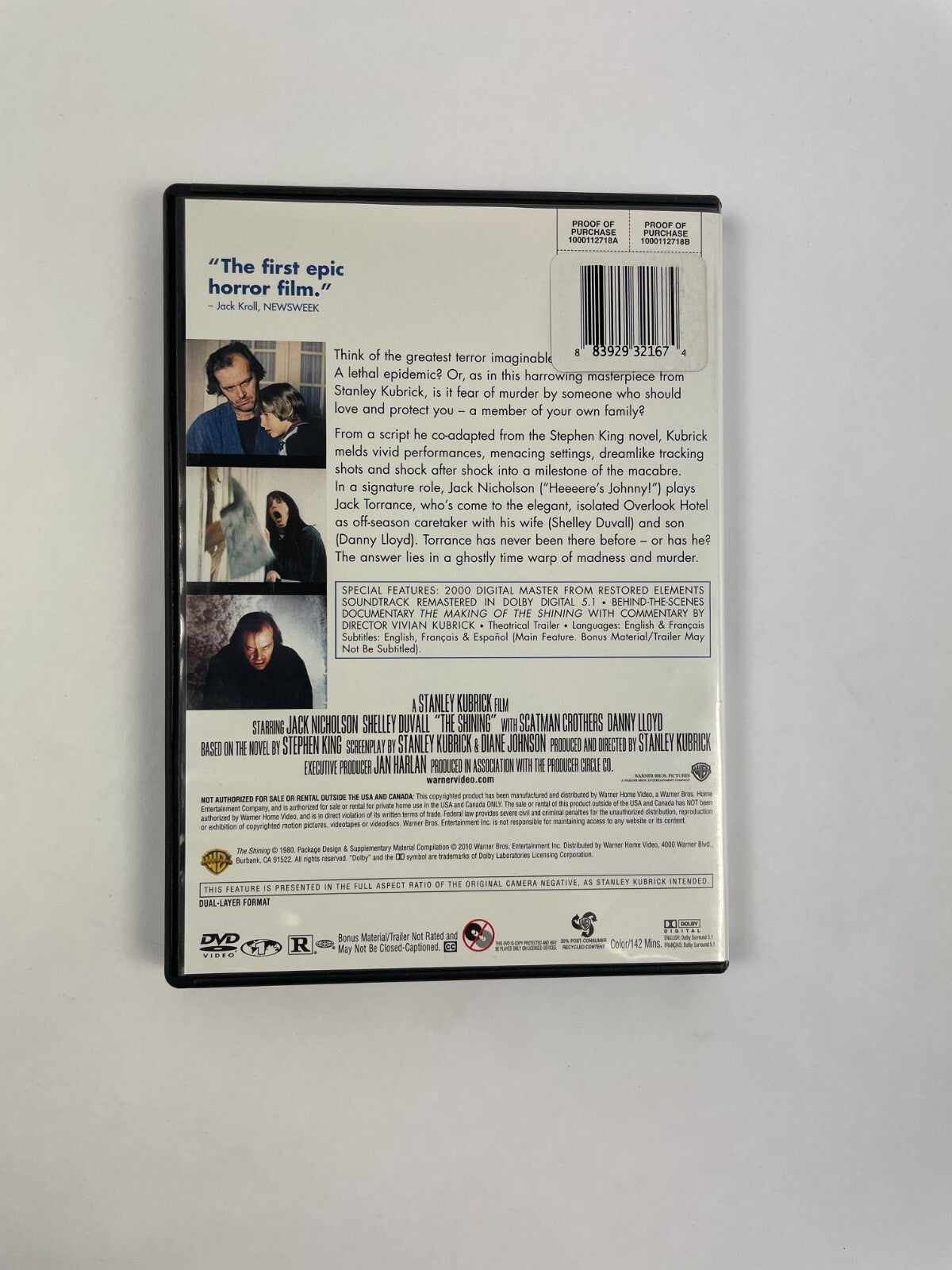 Stanley Kubrick Collection The Shining The First Epic Horror Film DVD Movie