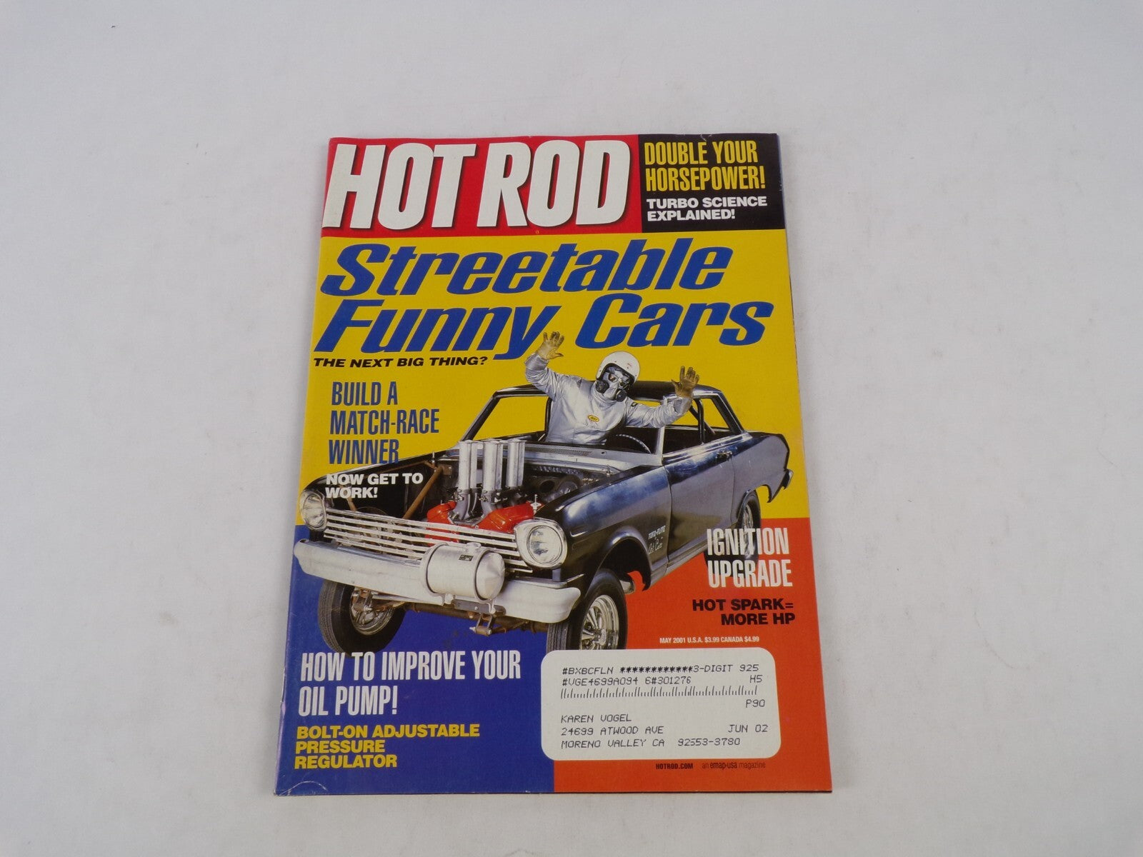 May 2001 Hot Rod Magazine Streetable Funny Cars Ignition Upgrade Oil Pump