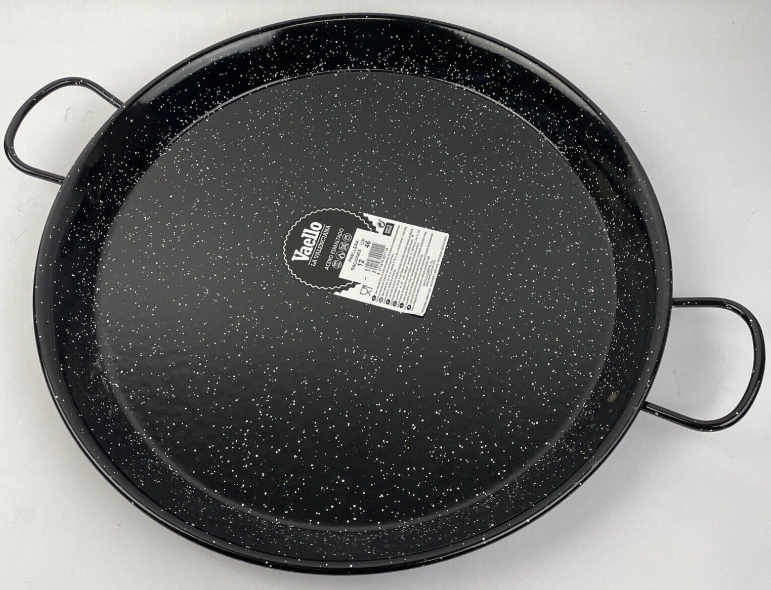 Paella Pan VAELLO LA Valenciana Paellera ferro 2 manici martello 46cm 18" Spain