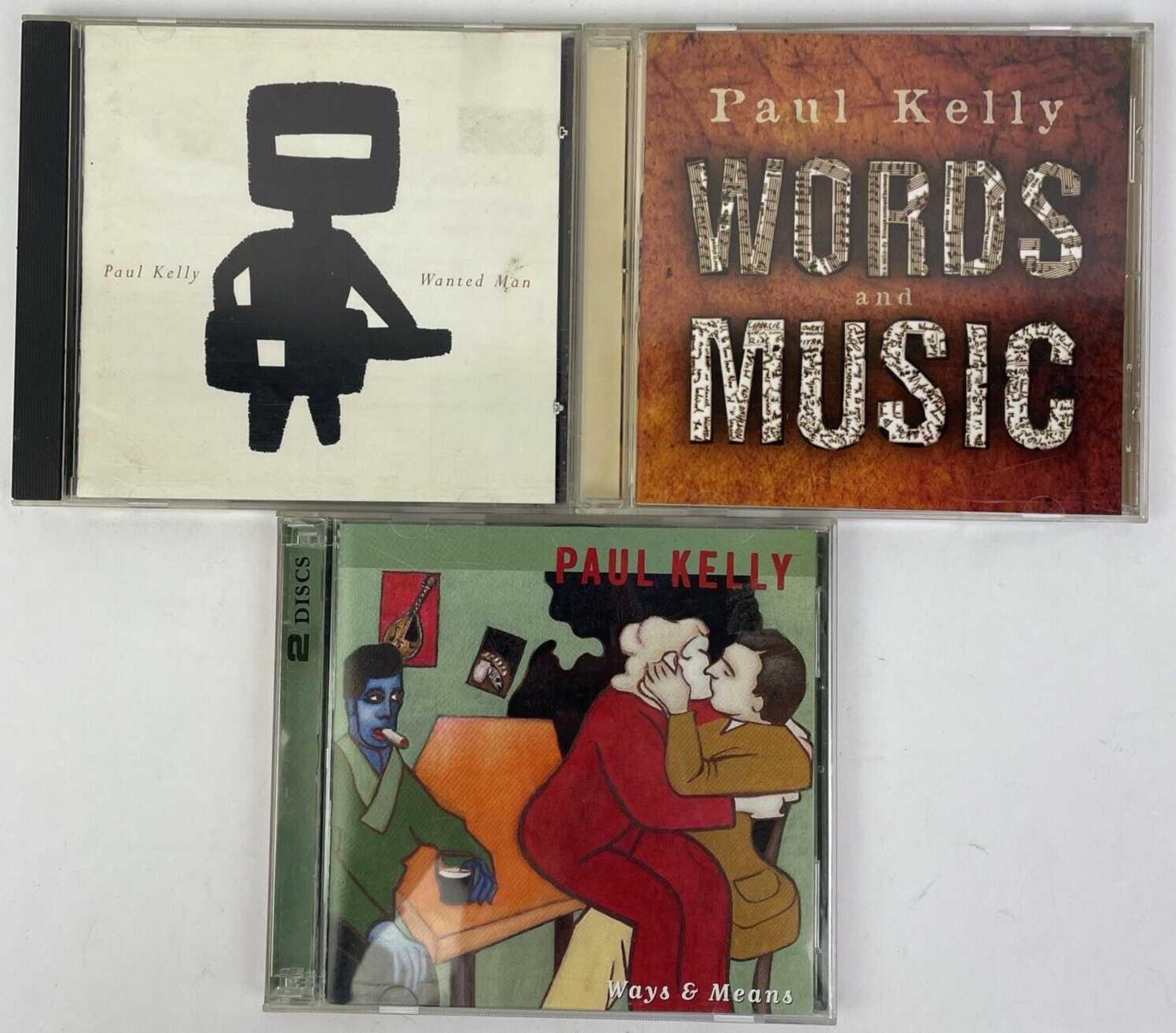 3 x " Paul Kelly " CD Lot - Wanted Man + Words & Music + Ways and Means (2 Disc)