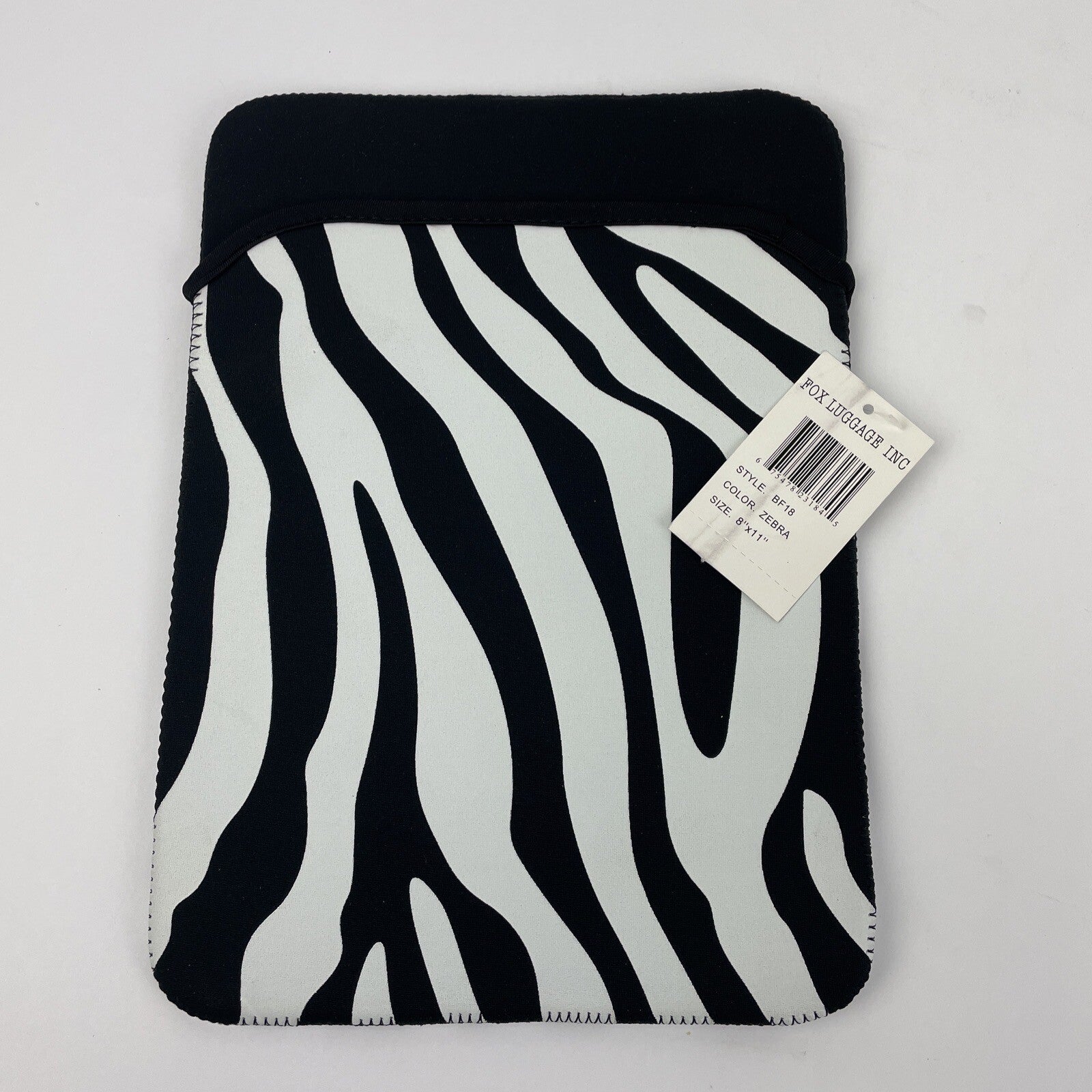 NEW Rockland iPad Reversible Sleeve Neoprene Slimline Design 8" X 11" ZEBRA BLK