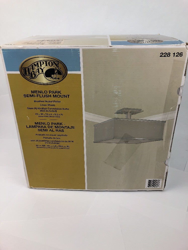 Hampton Bay Menlo Park 4-Light Brushed Nickel Semi-Flush Mount N2008