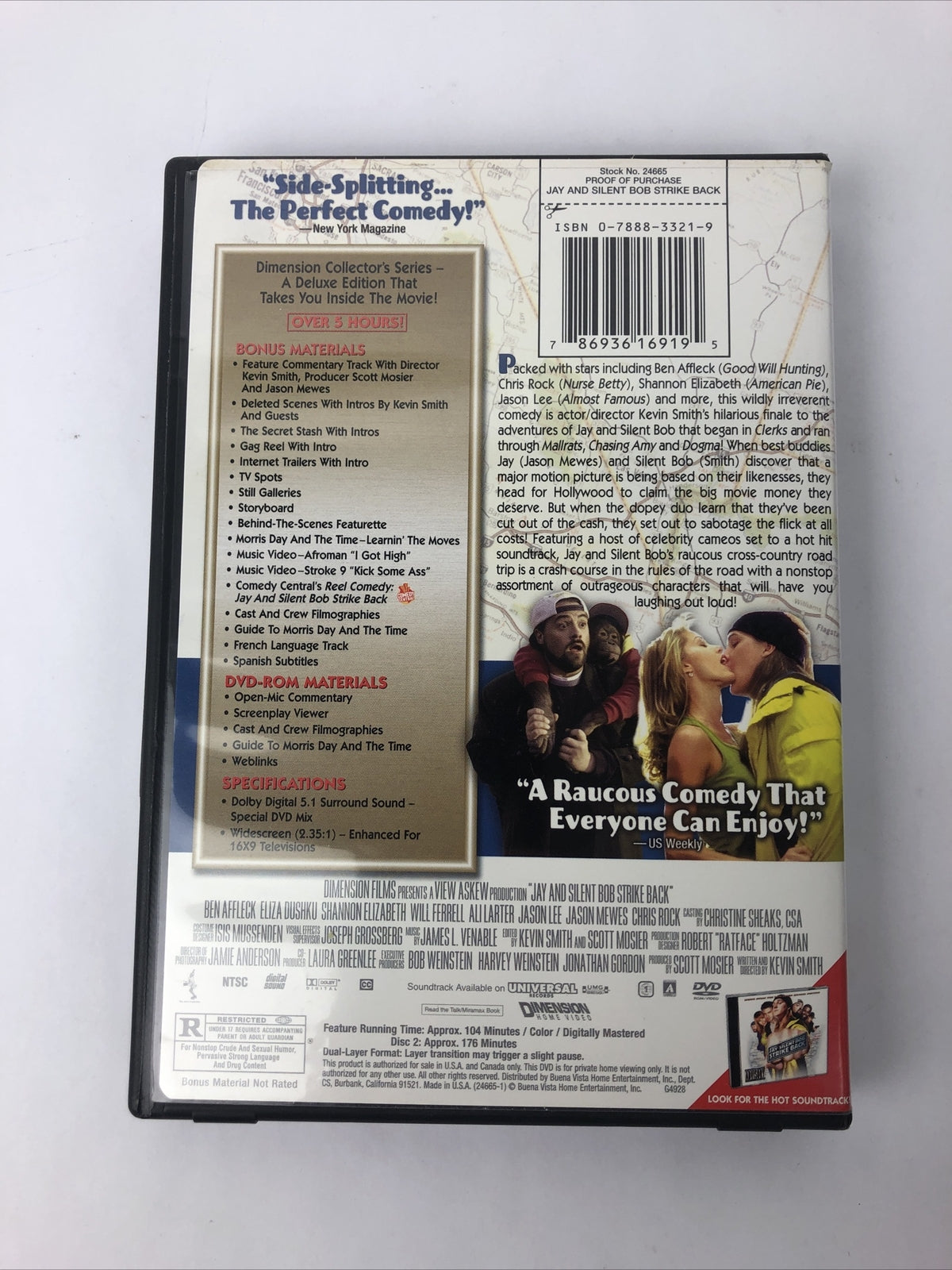 Jay and Silent Bob Strike Back (DVD, 2002, 2-Disc Set) Ben Affleck Will Farrel