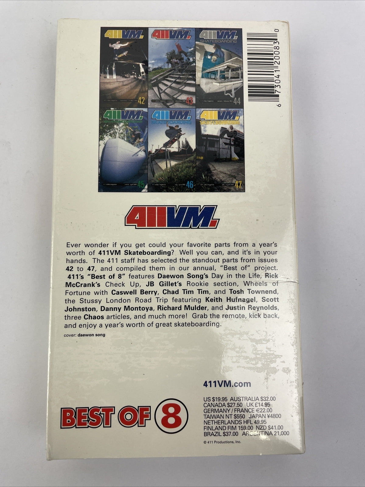 411 Skateboarding Video Magazine 411VM BEST OF 8, VHS 2000-2001 NEW SEALED