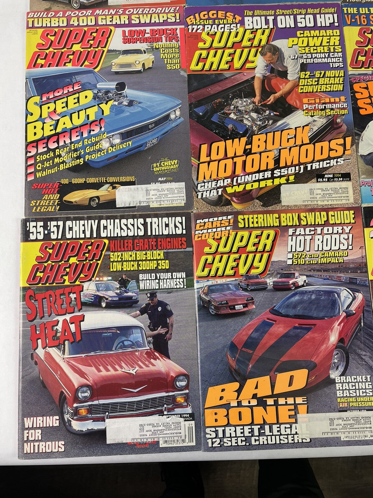 Lot of 12: SUPER CHEVY MAGAZINES Complete Full Set 12 issues Jan to Dec 1994