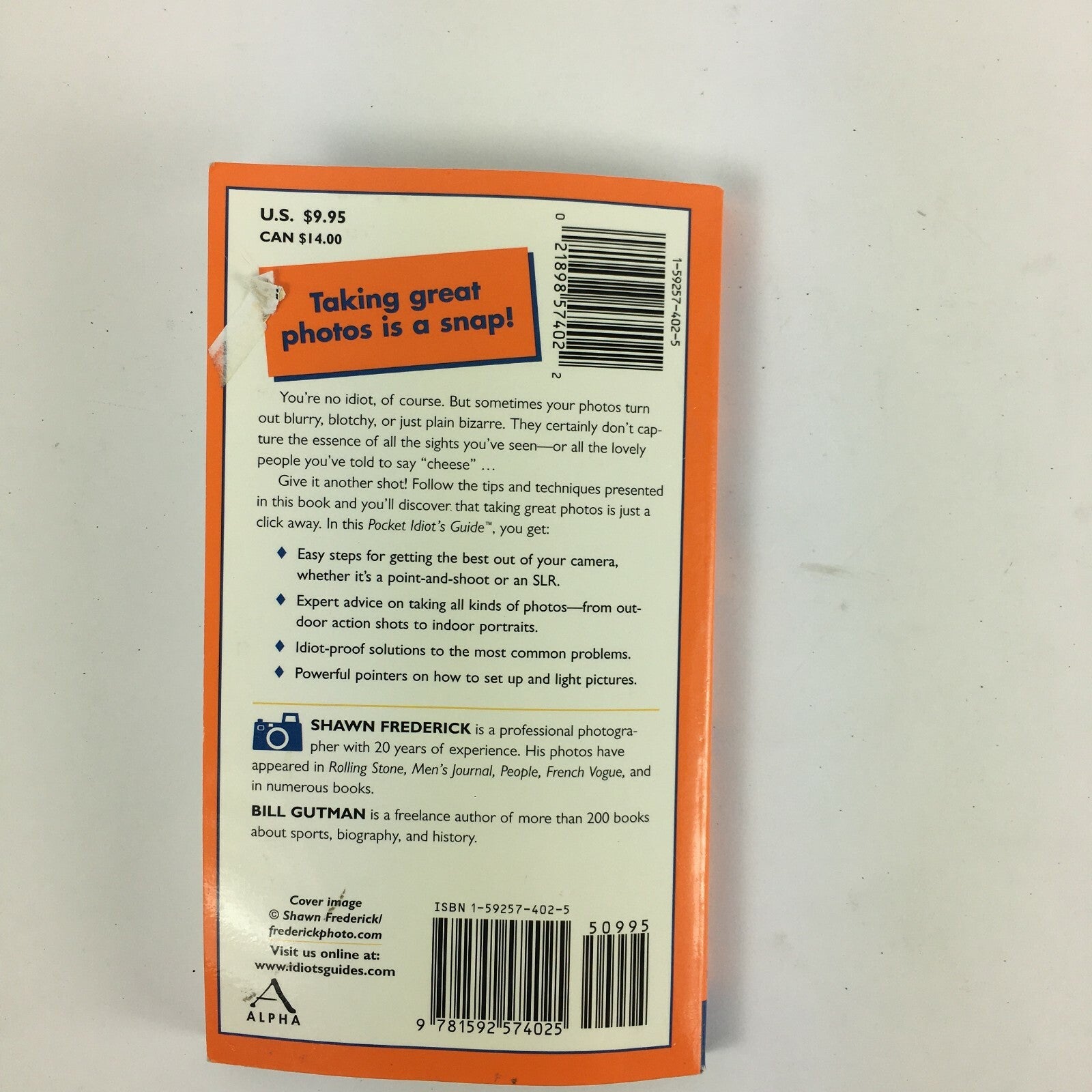 The Pocket Idiot's Guide Great Photography Shawn Frederick Bill Gutman