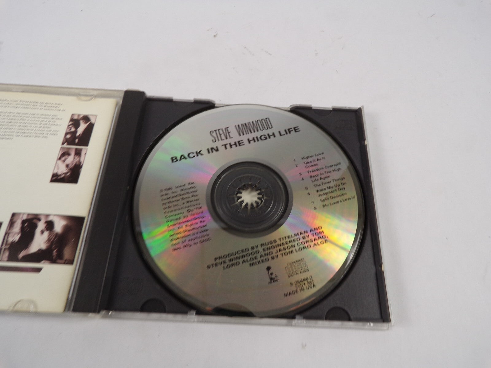 Steve Winwood Back In The High Life Higher Love Freedom Over Spill CD#61