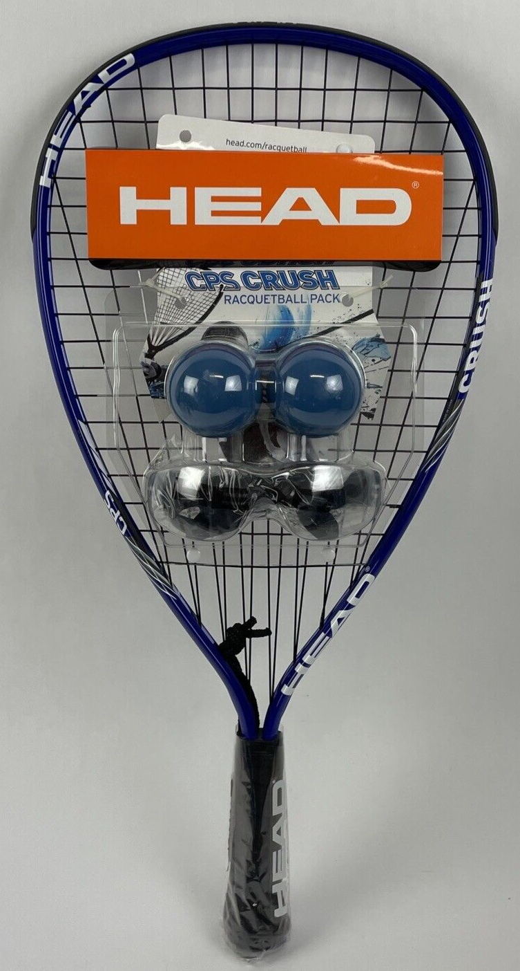 Head CPS Crush 3 5/8” Racquetball Racquet Pack New with 2 x Balls and Goggles