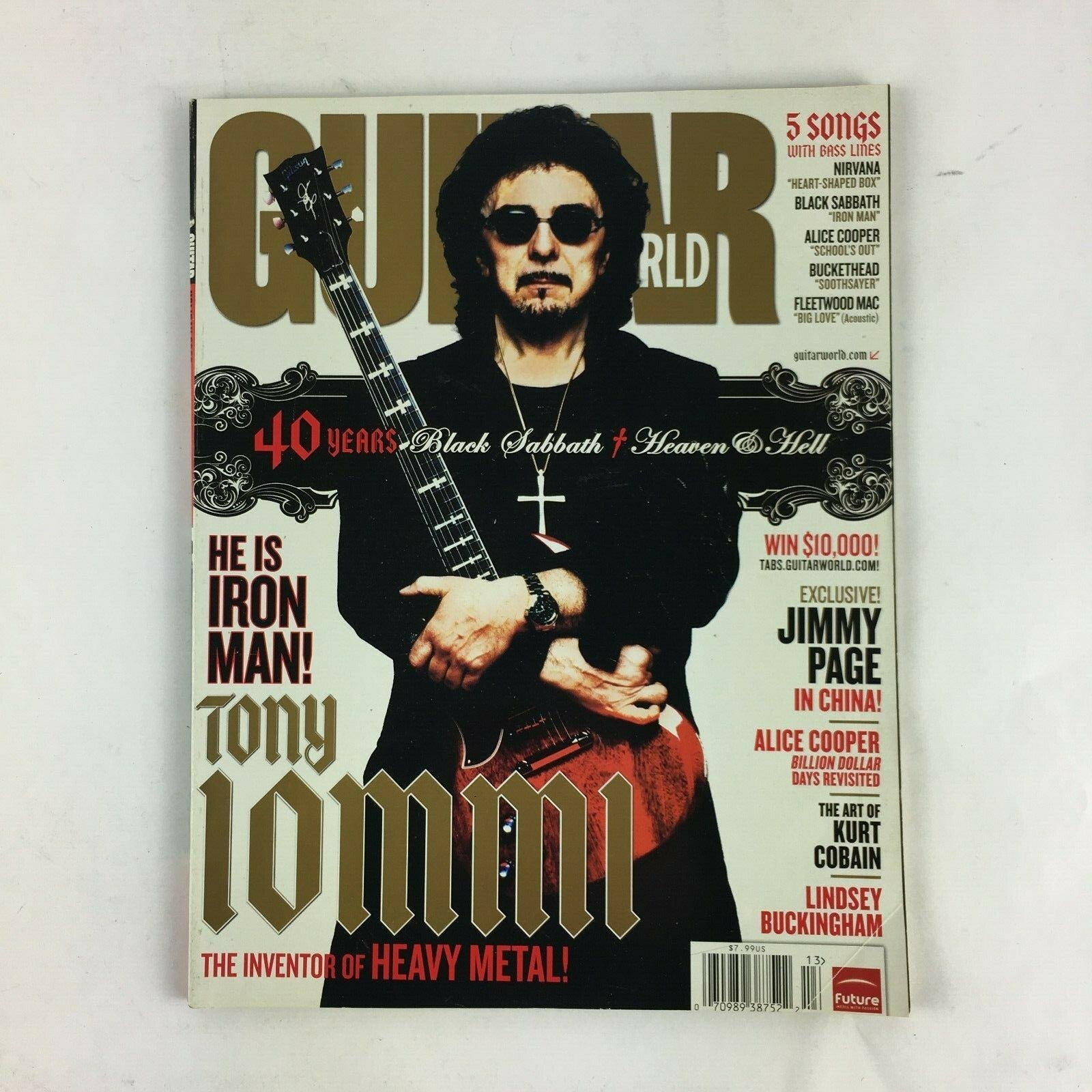 2013 Guitar World Magazine He is Iron Man! Tony 10 MMI Jimmy Page Kurt Cobain