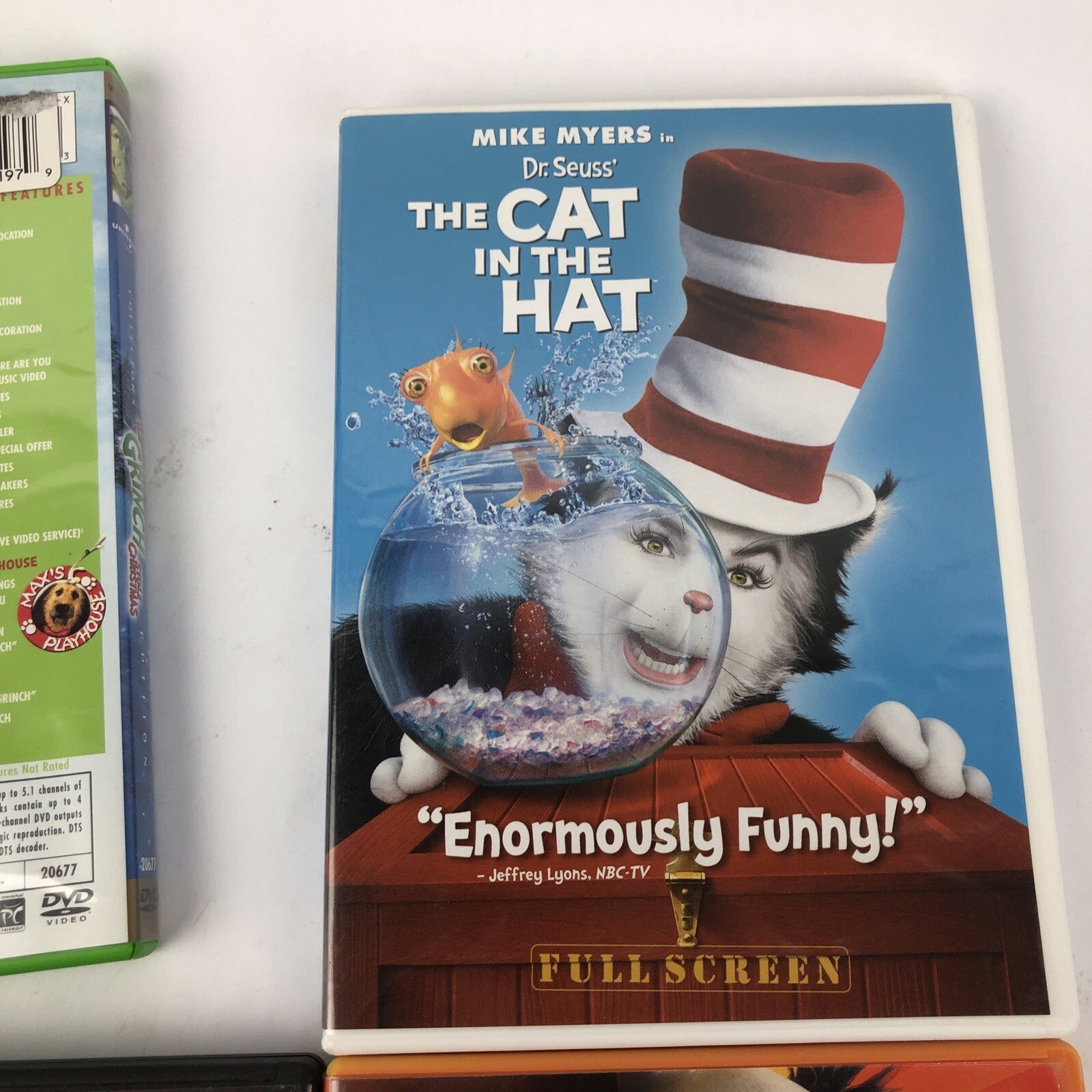 4 x Dr. Seuss DVD Movie Lot -Green Eggs and Ham, Cat in the Hat, The Grinch *VGC