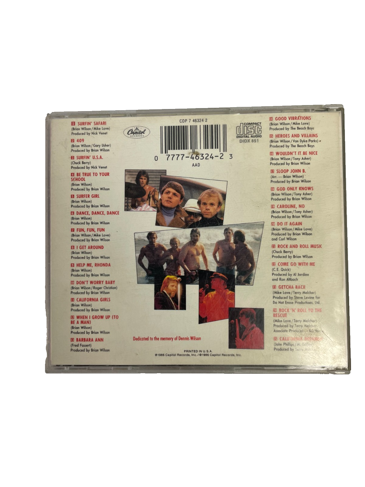 The Beach Boys Made In U.S.A. Surfin' Safari 409 Surfin' U.S.A. Surfer Girl CD#6