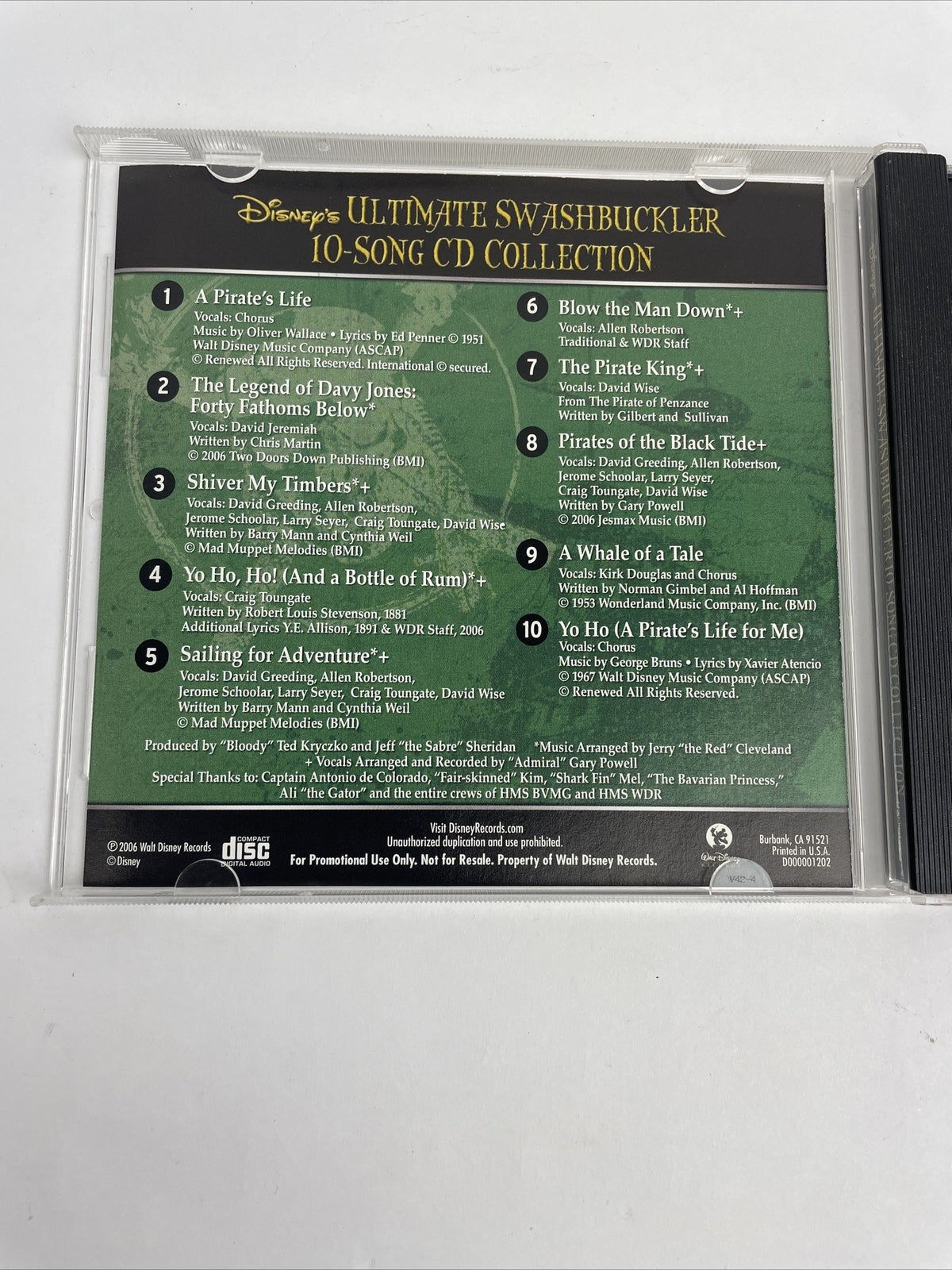 Disney's Ultimate Swashbuckler 10 Song CD Collection Pirates of the Caribbean #7