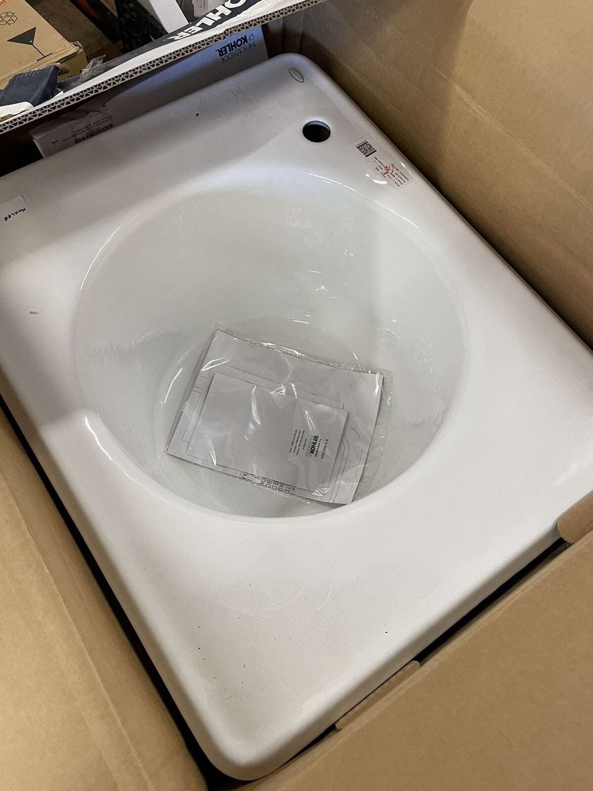 Kohler Top-mount utility sink with single faucet hole on the left K-6654-1L-0