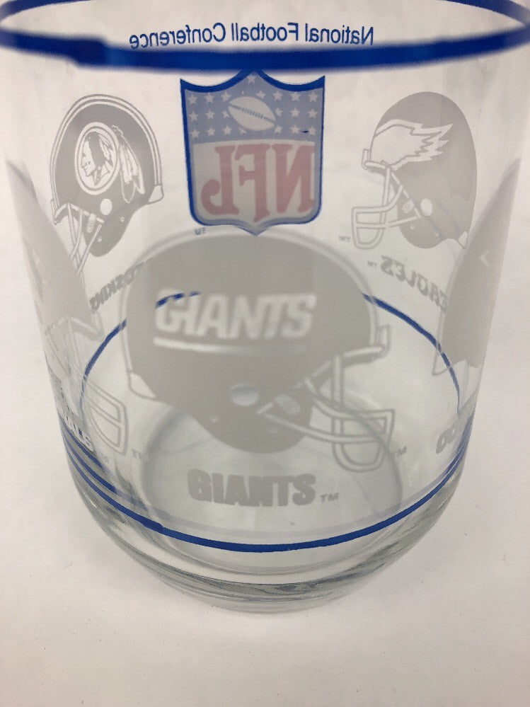 Lot of 8 VINTAGE NFL NFC EASTERN DIVISION GLASS - EAGLES REDSKINS COWBOYS GIANTS