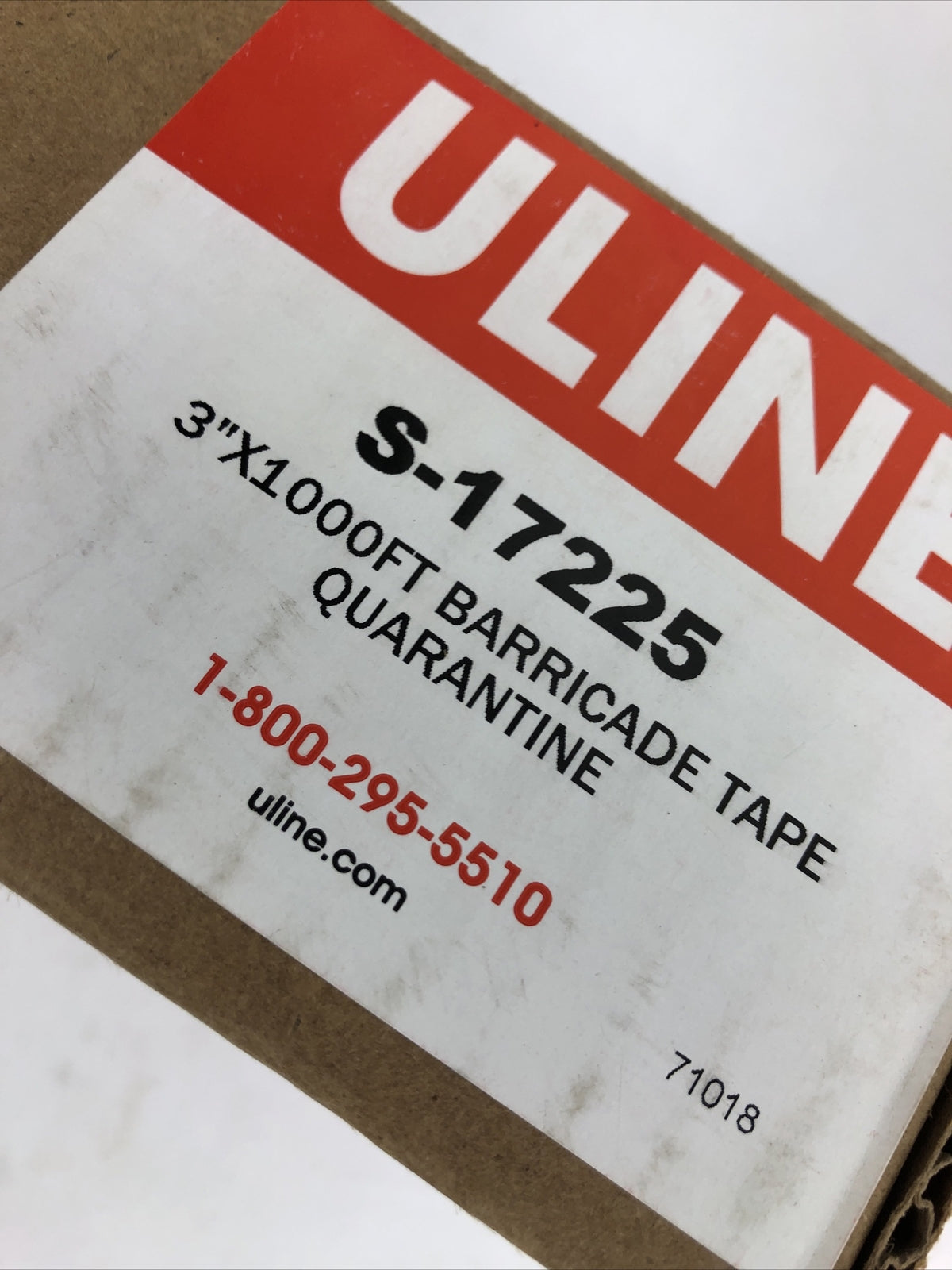 ULINE (1 Roll) QUARANTINE BLACK WHITE CAUTION BARRICADE TAPE 3" X 1,000'
