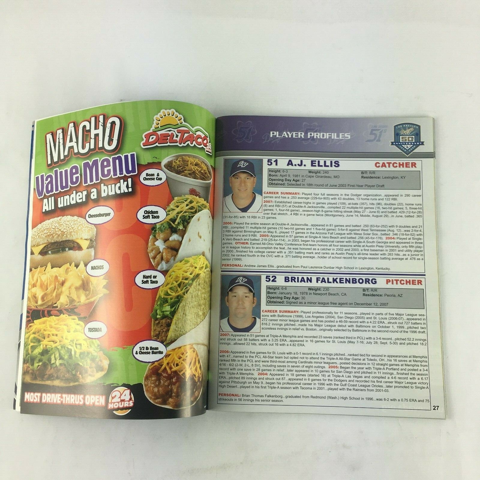 2008 Las Vegas 51s Pro Ball Magazine Souvenir Yearbook Dodgers