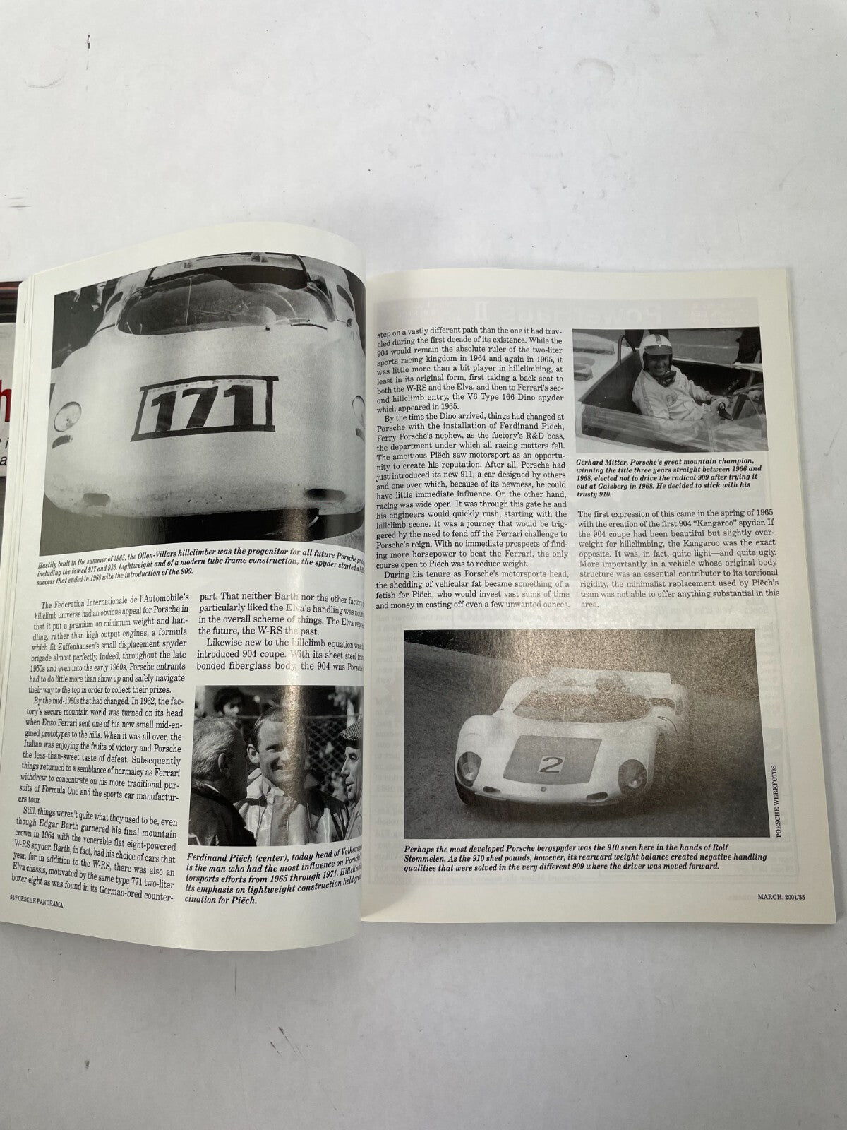 March 2001 Porsche Panorama Magazine Gerhard Mitter Porsche's Great Mountain Cha