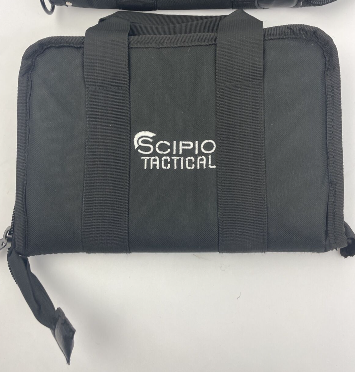 Lot of 2 x SCIPIO Tactical Rugged Double Padded Pistol Gun Ammo Case - Black