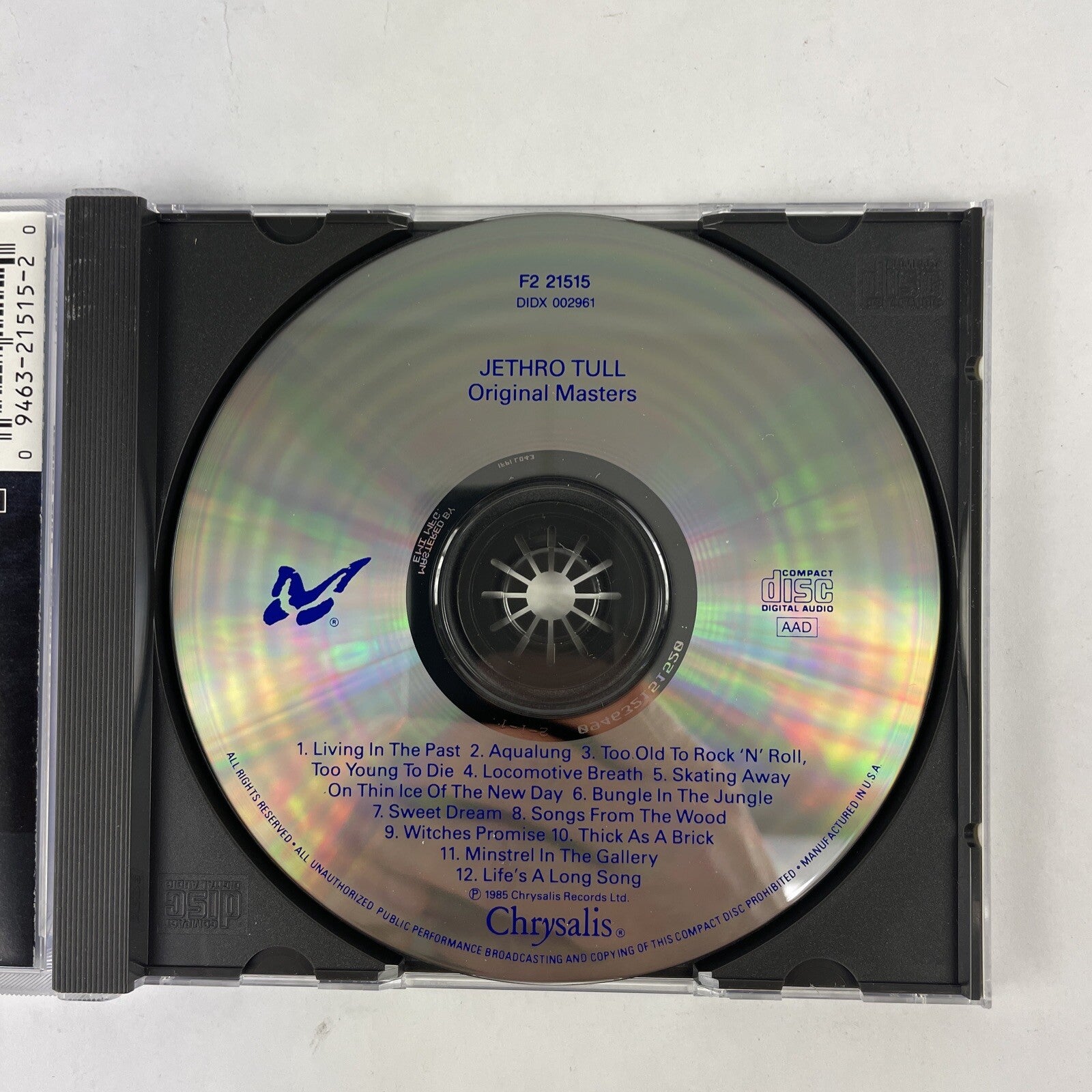 Jethro Tull - Original Masters CD Chrysalis Records (1985) # 16